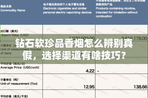 钻石软珍品香烟怎么辨别真假，选择渠道有啥技巧？
